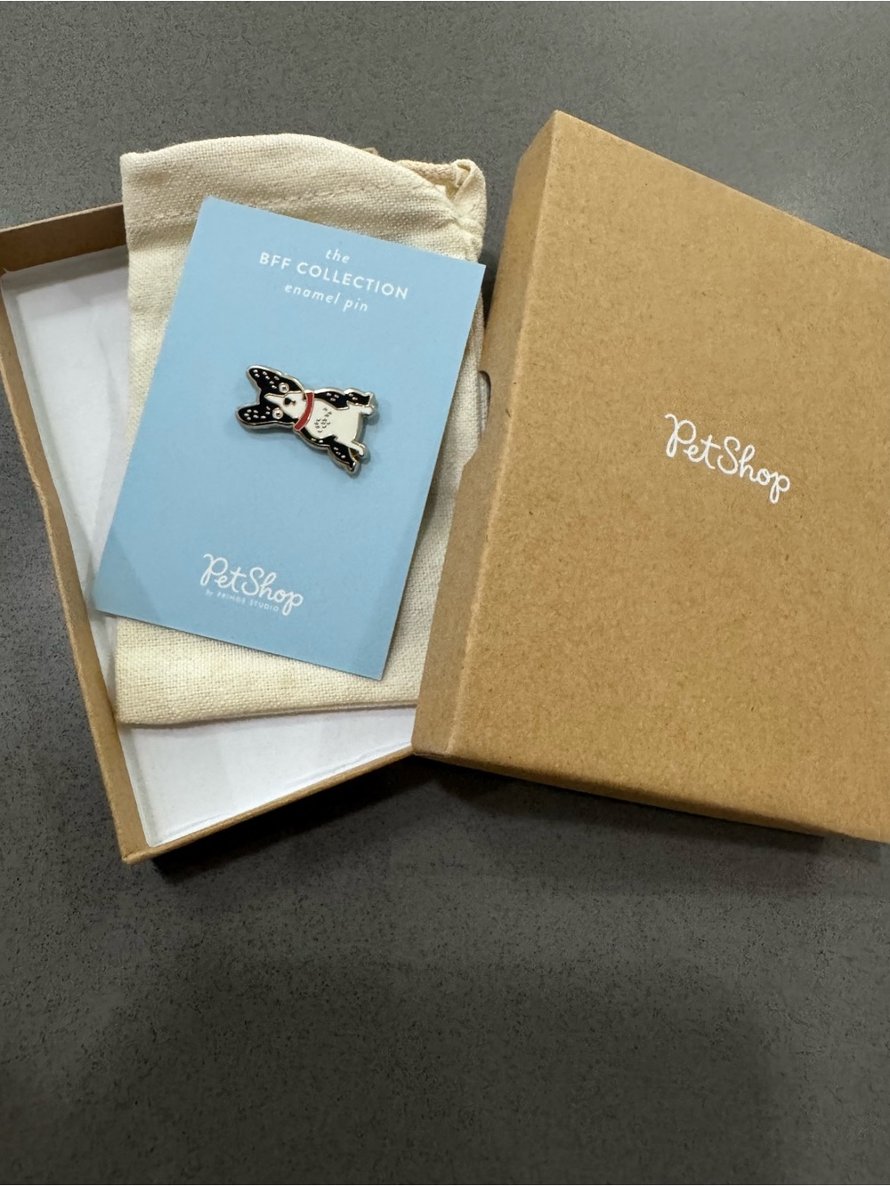 PetShop BFF Collection Enamel Pin - Black & White Dog